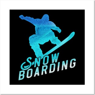 Retro Look Snowboarder, Snowboarding Motive Posters and Art